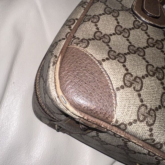 Authentic Gucci Vintage GG Supreme Double Handle Satchel Bag - Picture 9 of 16